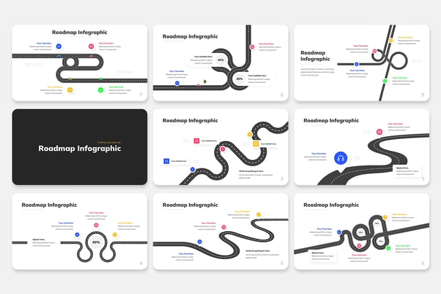 路线图信息图形PPT模板 - 顶尖PPT