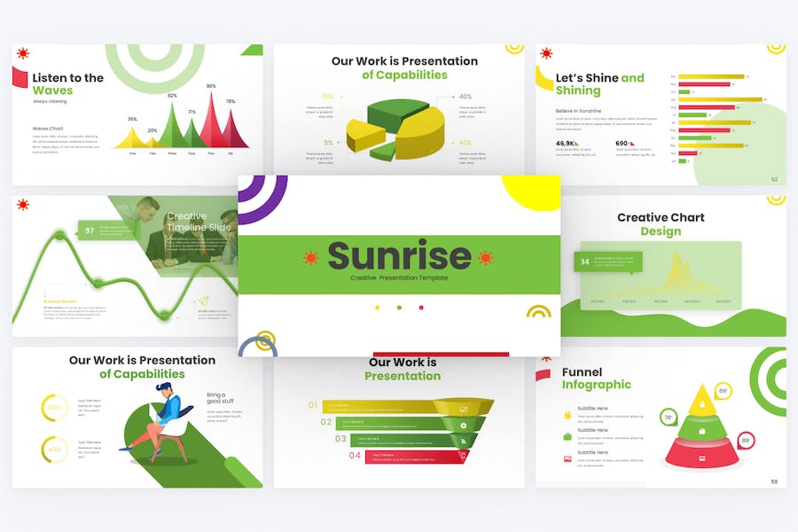 创意图形阳光活力儿童教育培训主题keynote模板 - 顶尖PPT