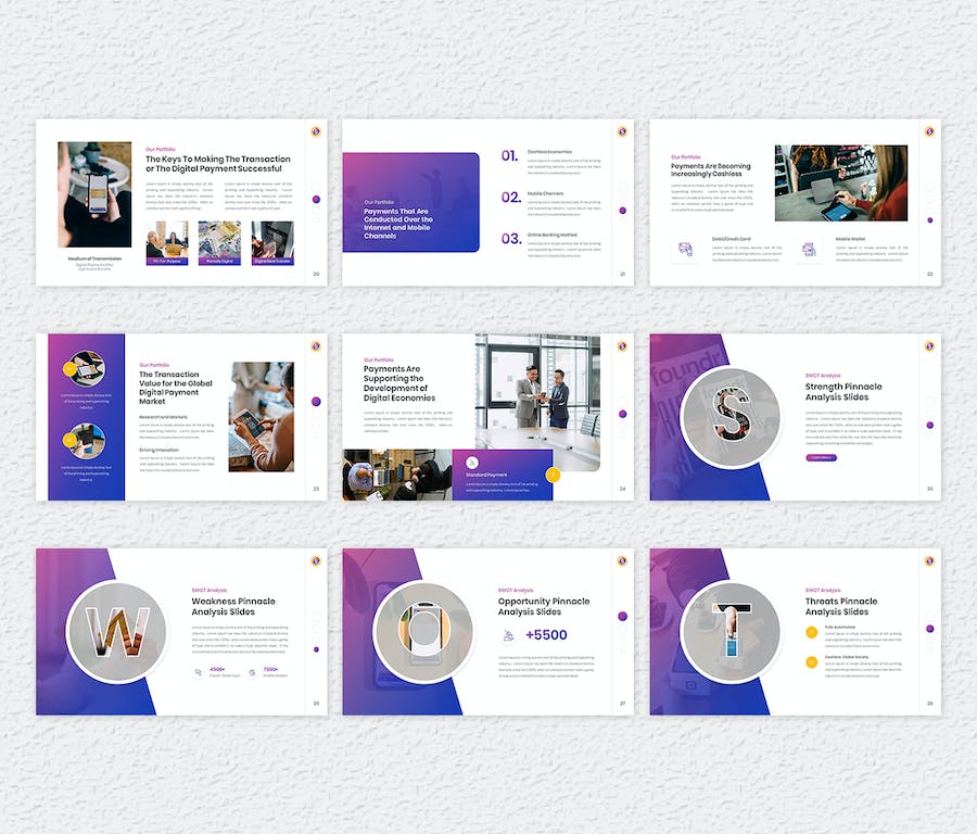 欧美数码支付金融科技高级PPT模板 - 顶尖PPT