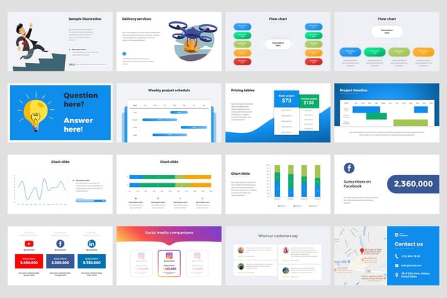 启动交互式信息图形解决方案keynote模板 - 顶尖PPT