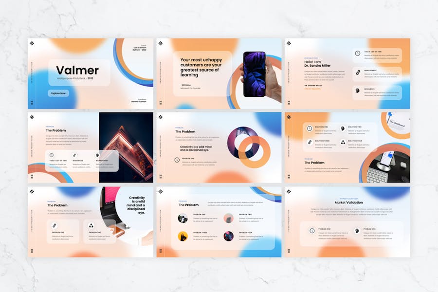 虚化模糊背景欧美科技商务通用keynote模板 - 顶尖PPT
