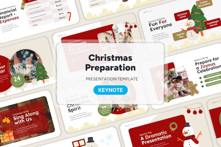 创业卡通风国外圣诞节派对活动keynote模板 - 顶尖PPT