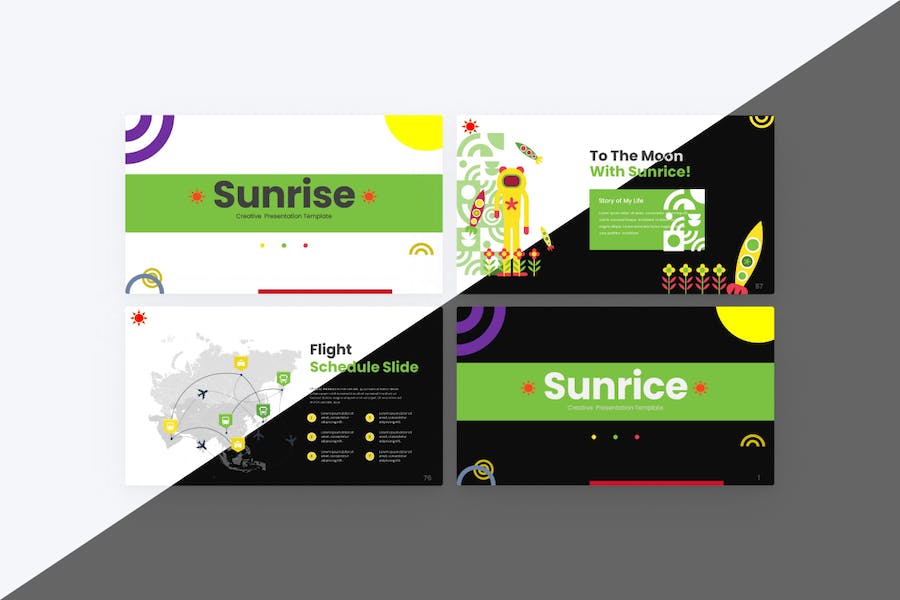 创意图形阳光活力儿童教育培训主题keynote模板 - 顶尖PPT