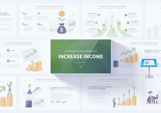 财务数据收入展示企业增加收入主旨信息图表keynote模板 - 顶尖PPT