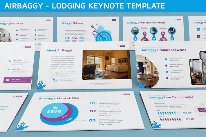 民宿旅店住宿宾馆市场调研分析keynote模板 - 顶尖PPT