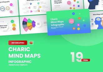 国外创意彩色思维导图PPT图形模板 - 顶尖PPT