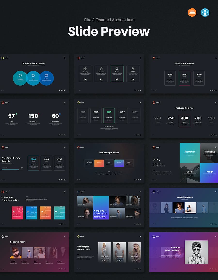 渐变彩色极简商务风格多用途keynote模板 - 顶尖PPT