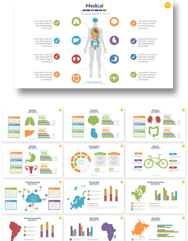 人体结构世界国家地图数据图形合集可keynote模板 - 顶尖PPT