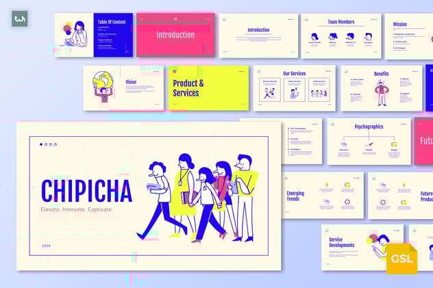 充满活力的涂鸦创意业务PPT模板 - 顶尖PPT