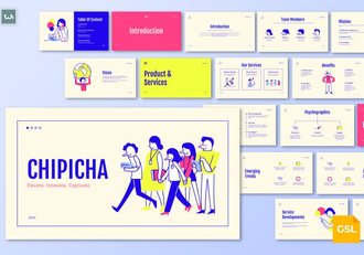 充满活力的涂鸦创意业务PPT模板 - 顶尖PPT