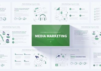 媒体营销信息图形PPT模板 - 顶尖PPT