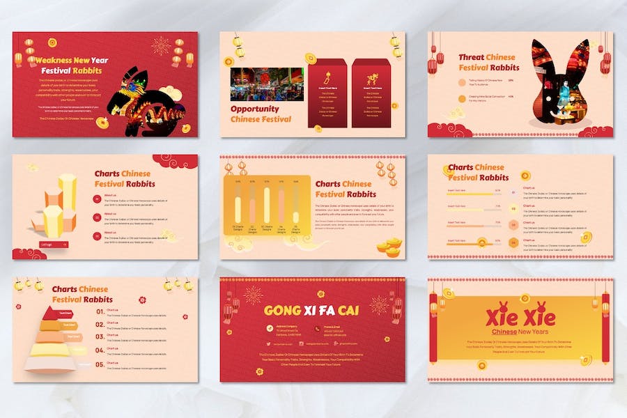 中国新年风俗传统装饰贺岁PPT模板 - 顶尖PPT