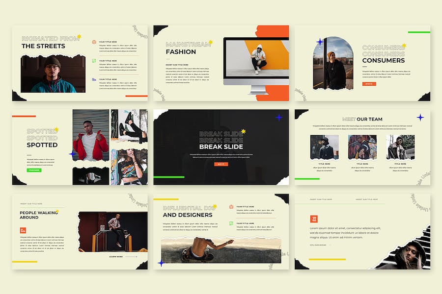 时尚潮流服装品牌PPT模板 - 顶尖PPT