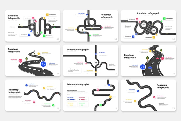 路线图信息图形PPT模板 - 顶尖PPT