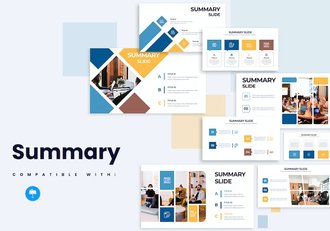 业务摘要信息图形展示Keynote模板 - 顶尖PPT