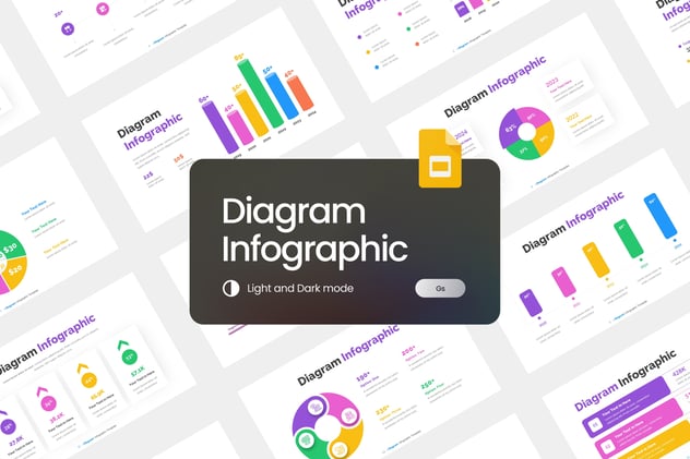 彩色可视化数据图形PPT模板 - 顶尖PPT