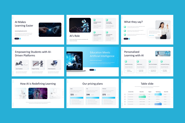 人工智能教育产品融资计划书PPT模板 - 顶尖PPT