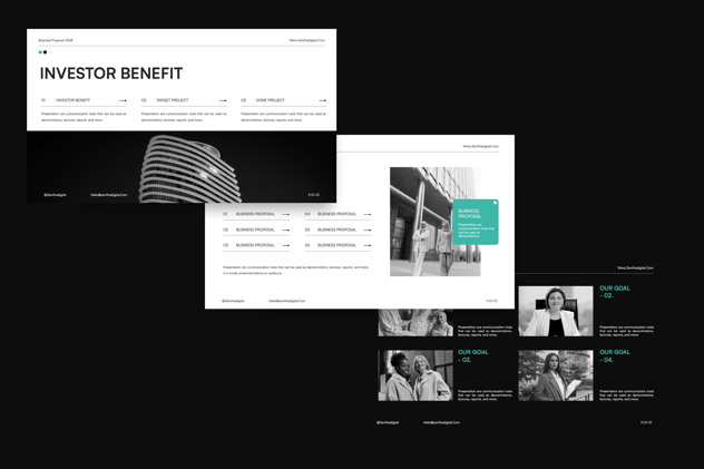 简约商业提案PPT模板 - 顶尖PPT