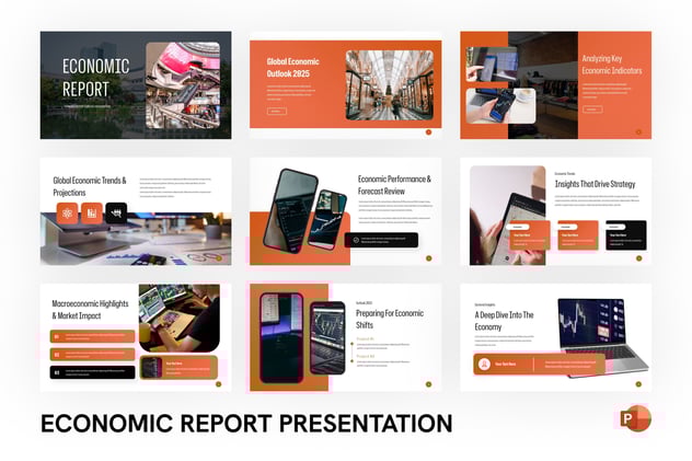 经济报道财务分析汇报PPT模板 - 顶尖PPT