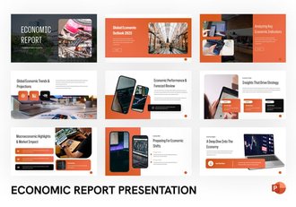 经济报道财务分析汇报PPT模板 - 顶尖PPT
