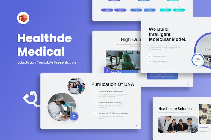 健康蓝色创意医学演示PPT模板 - 顶尖PPT