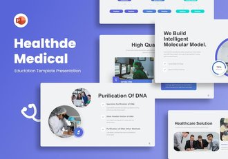 健康蓝色创意医学演示PPT模板 - 顶尖PPT