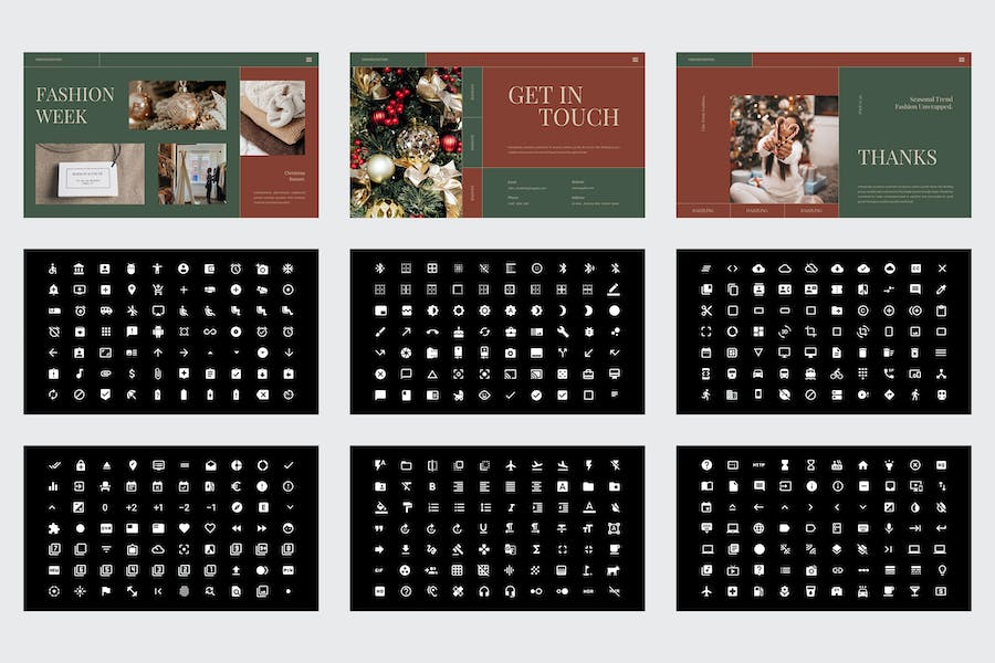 简约时尚风格圣诞节主题风格keynote模板 - 顶尖PPT