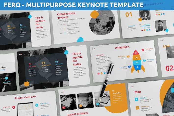 创意多用途设计应用展示Keynote模板 - 顶尖PPT