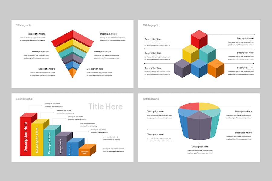 3D立体信息图表数据可视化PPT模板 - 顶尖PPT