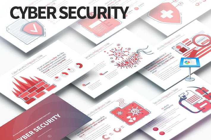 网络安全ICON图形插画keynote模板 - 顶尖PPT