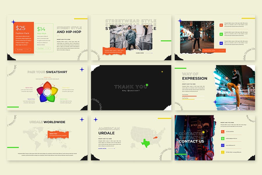 时尚潮流服装品牌PPT模板 - 顶尖PPT