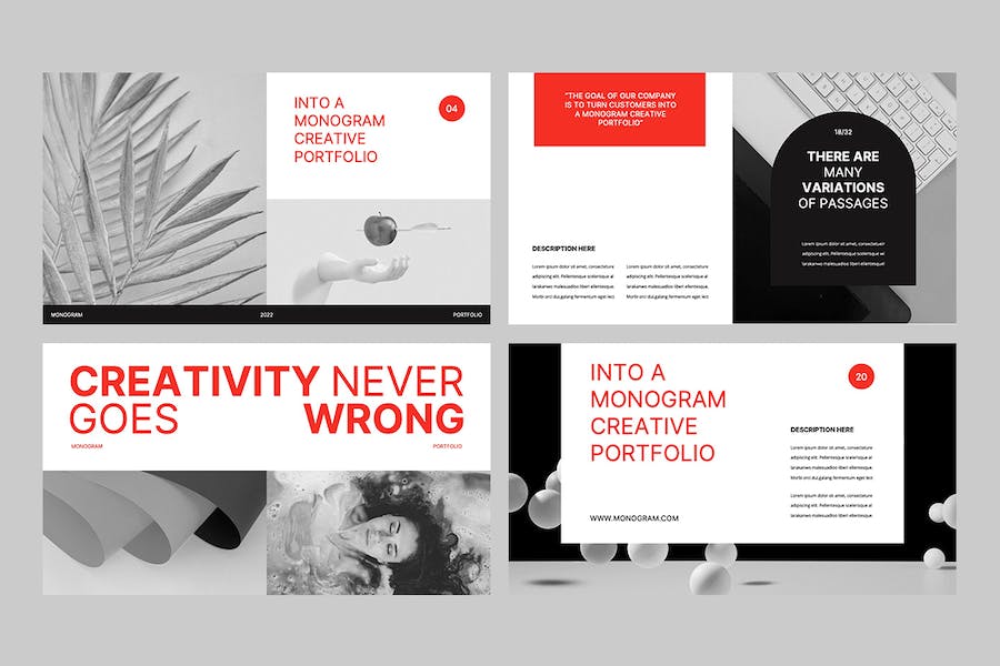 作品集组合展示宣传PPT模板 - 顶尖PPT