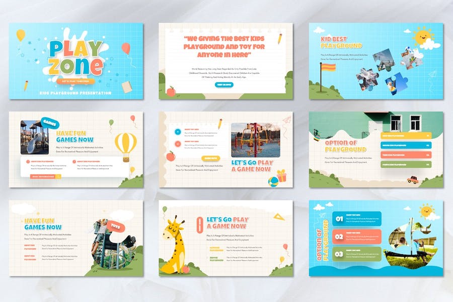 儿童游乐区娱乐场所介绍PPT模板 - 顶尖PPT