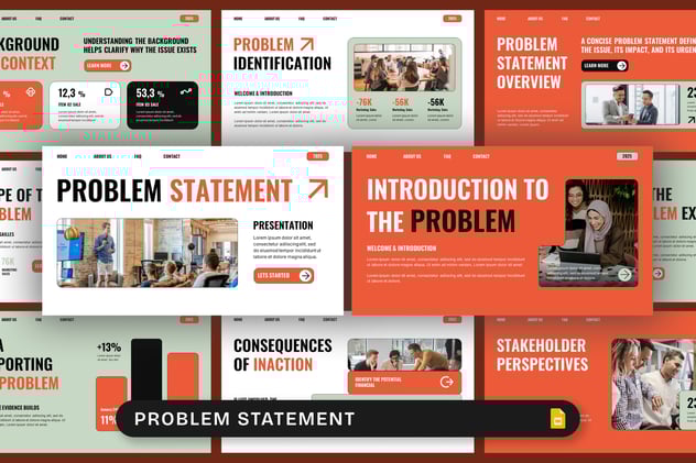 问题分析陈述说明PPT模板 - 顶尖PPT