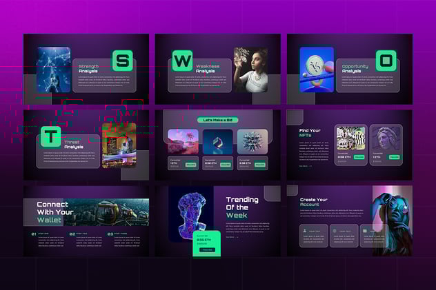 海外NFT市场Powerpoint模板 - 顶尖PPT