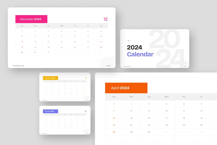2024年PPT日历日历模板电子日历PPT - 顶尖PPT