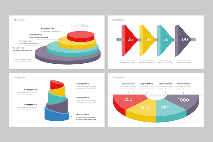3D立体信息图表数据可视化PPT模板 - 顶尖PPT