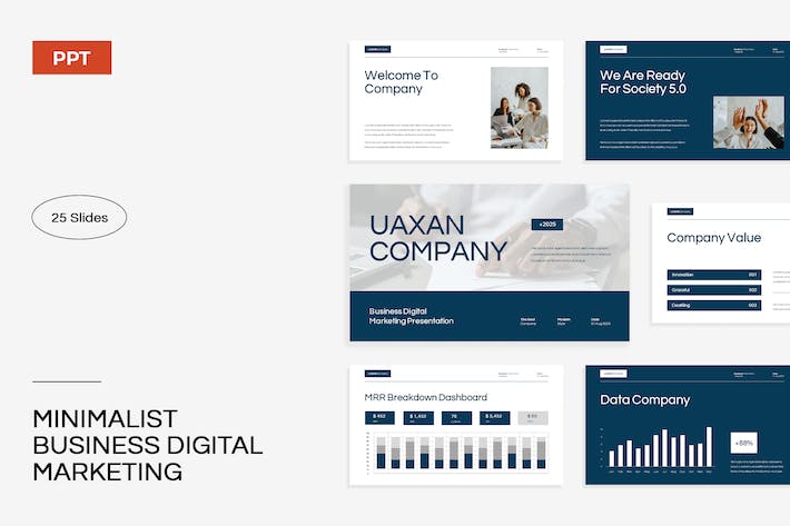 极简白绿商务数字营销PPT模板 - 顶尖PPT