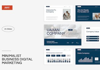 极简白绿商务数字营销PPT模板 - 顶尖PPT