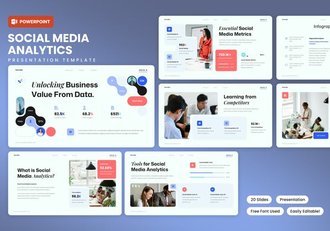 社交媒体市场调研分析PPT模板 - 顶尖PPT