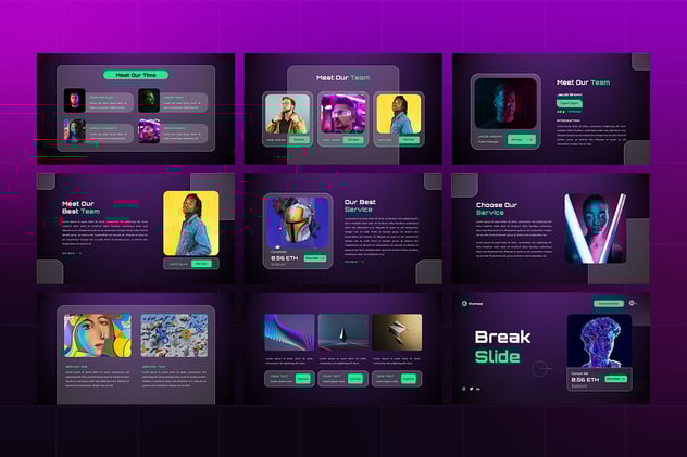 海外NFT市场Powerpoint模板 - 顶尖PPT