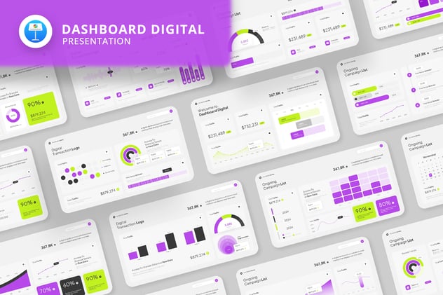 KPI业绩指标监测系统Keynote模板 - 顶尖PPT