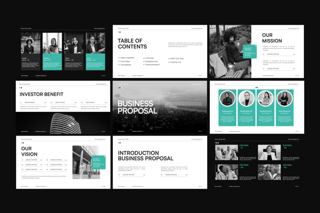 简约商业提案PPT模板 - 顶尖PPT