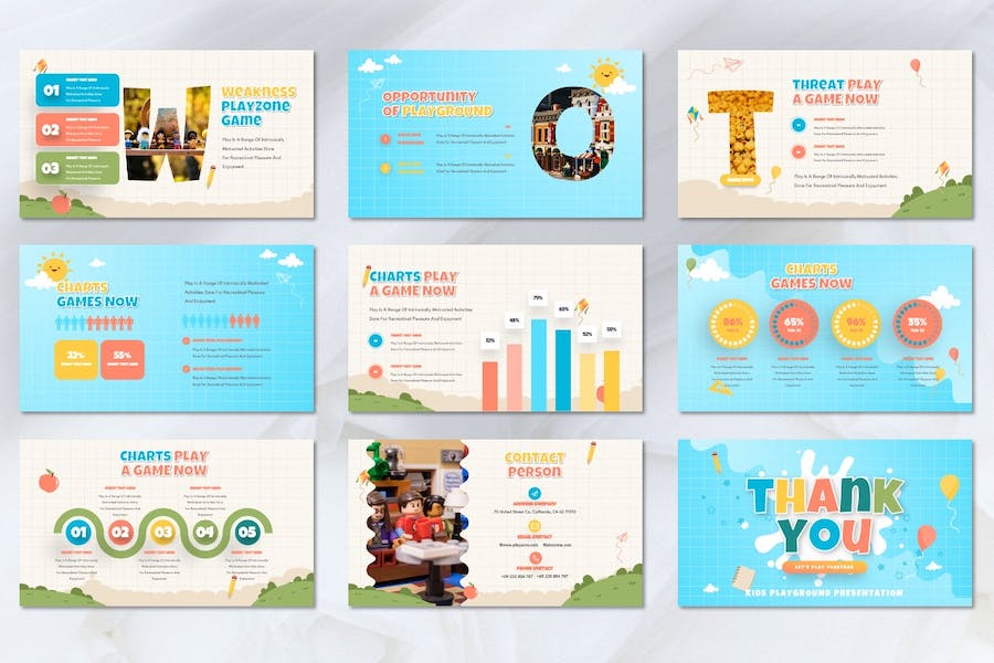 儿童游乐区娱乐场所介绍PPT模板 - 顶尖PPT