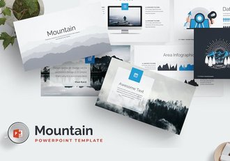 山地户外旅游景点介绍PPT模板 - 顶尖PPT
