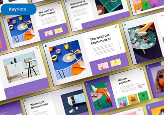 彩色图片拼贴商务策划Keynote模板 - 顶尖PPT