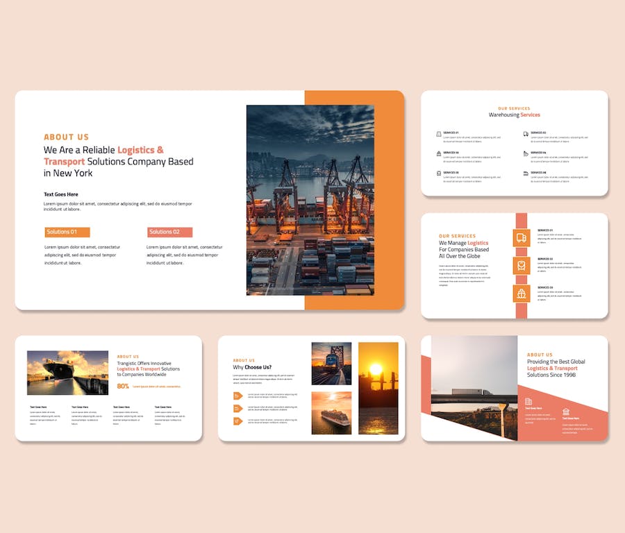 物流运输主题创意展示PPT模板 - 顶尖PPT