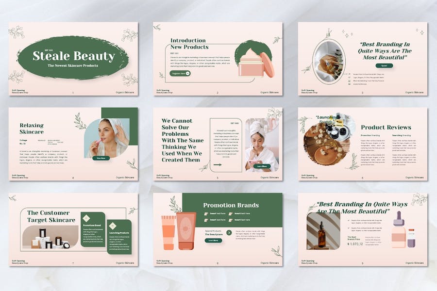 护肤品品牌推广营销方案Keynote模板 - 顶尖PPT