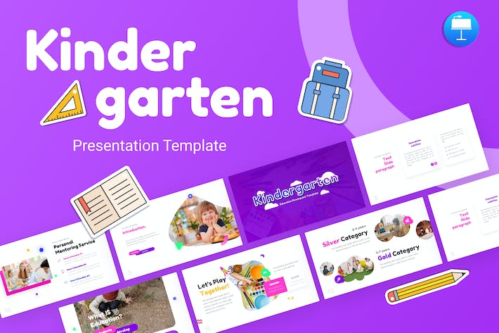 卡通幼儿园教育教学国外keynote模板 - 顶尖PPT