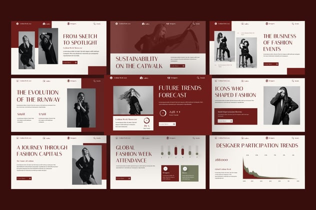 服装品牌发布会秋冬新品展示PPT模板 - 顶尖PPT